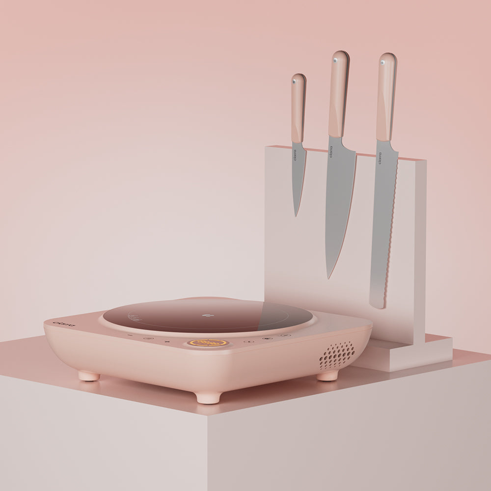 Kitchen Cook Set: Donut Portable Induction Cooktop & 3-Piece Beyond Trio Knife Set