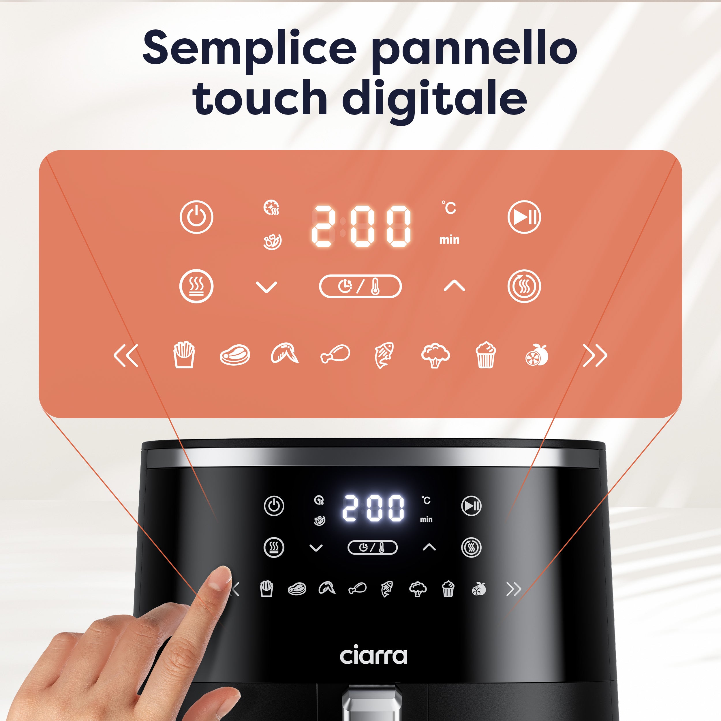 Gadgets 8-in-1 Friggitrice ad aria non tossica, friggitrice ad aria da 5,3 Qt con cestello antiaderente e lavabile in lavastoviglie, cottura a basso contenuto di grassi, per cibi fritti sani e croccanti