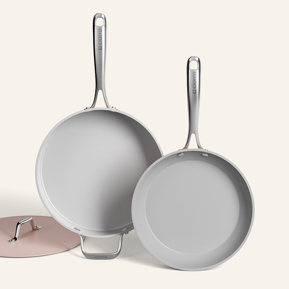 Ensemble de batterie de cuisine en céramique antiadhésive non toxique Gadgets, ensemble de poêles durables avec poêle à frire et poêle à sauter pour une cuisine saine - Sakura Candy