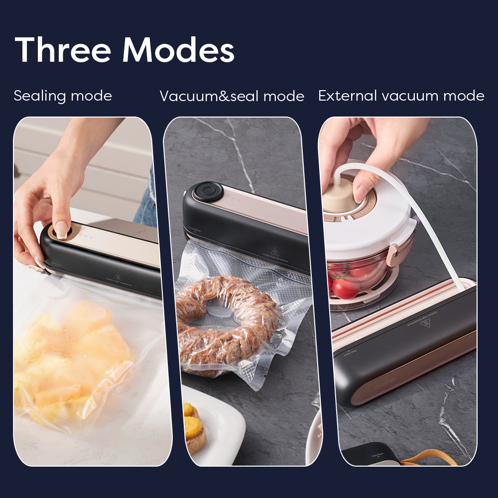 Gadgets Vacuum Sealer Machine Set with Portable Wireless Vacuum Sealer Machine and Reusable BPA - Free Vacuum Sealer Bags for Food Storage, Sous Vide Cooking, Meal Prep, Microwave Heating