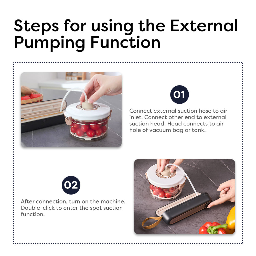 Gadgets Portable Wireless Vacuum Sealer Machine, Compact & Powerful Food Sealer with Vacuum & Seal mode, Sealing mode, External Vacuum Mode, Includes 5 Pcs of Vacuum Sealer Bags