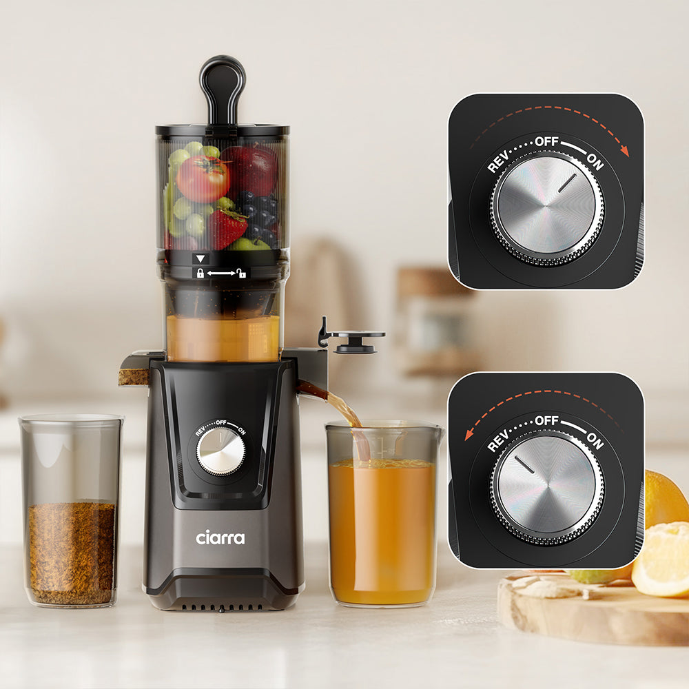 Gadgets High Yield Slow Juicer, 200W Cold Press Juicer Machine with 4.3" Large Feed Chute for Whole Fruits & Vegetables