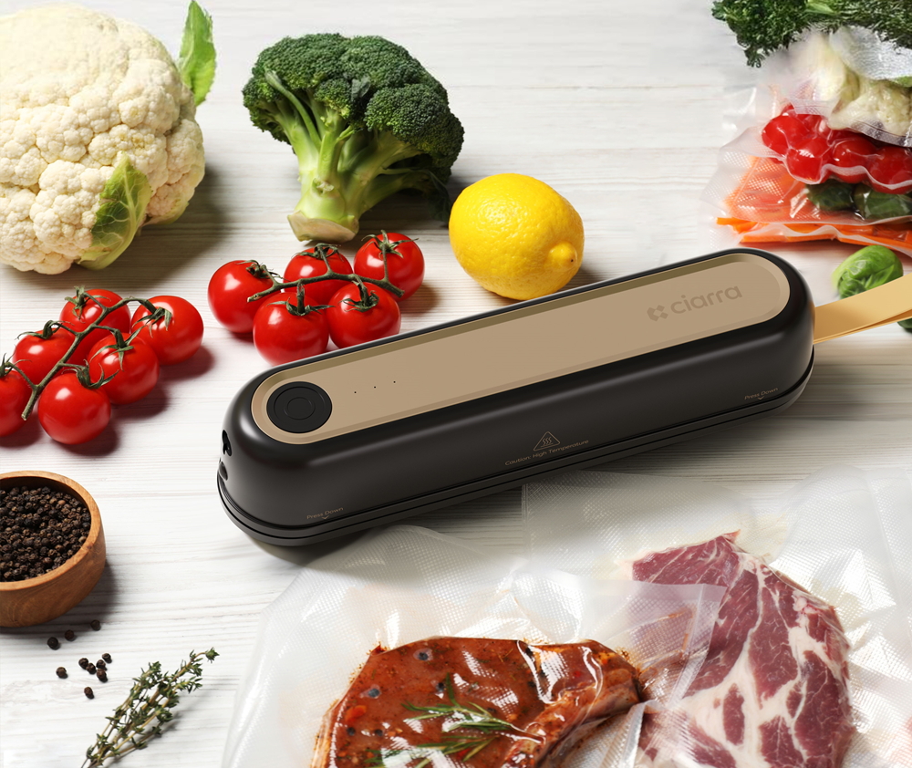 Gadgets เครื่องซีลสูญญากาศแบบพกพาไร้สาย ขนาดกะทัดรัดแต่ทรงพลัง พร้อมโหมดดูดอากาศและซีล โหมดซีล และโหมดดูดอากาศภายนอก มาพร้อมถุงซีลสูญญากาศ 5 ชิ้น