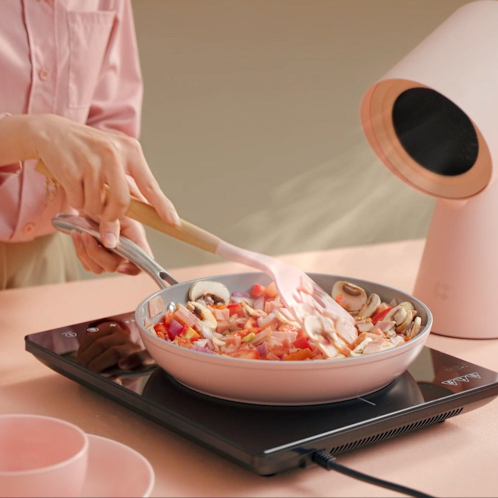 Gadgets Ceramic Nonstick Non-Toxic Mini Duo Cookware Set, Pans Set with Frying Pan and Sauce Pan for Healthy Cooking - Sakura Candy