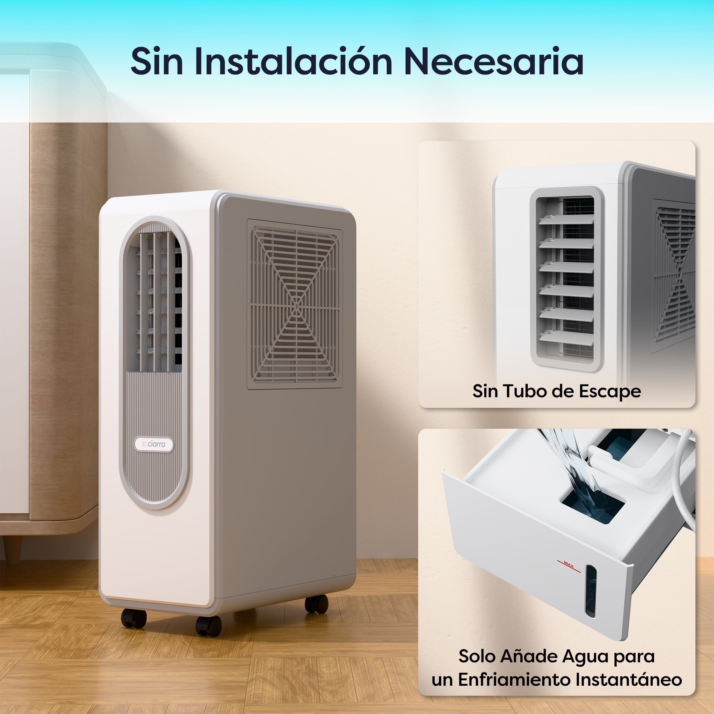 Gadgets Aire acondicionado portátil mini 3 en 1 sin conductos para coche y camping con refrigeración deshumidificación ventilador mando a distancia sin instalación ecológico y de bajo consumo
