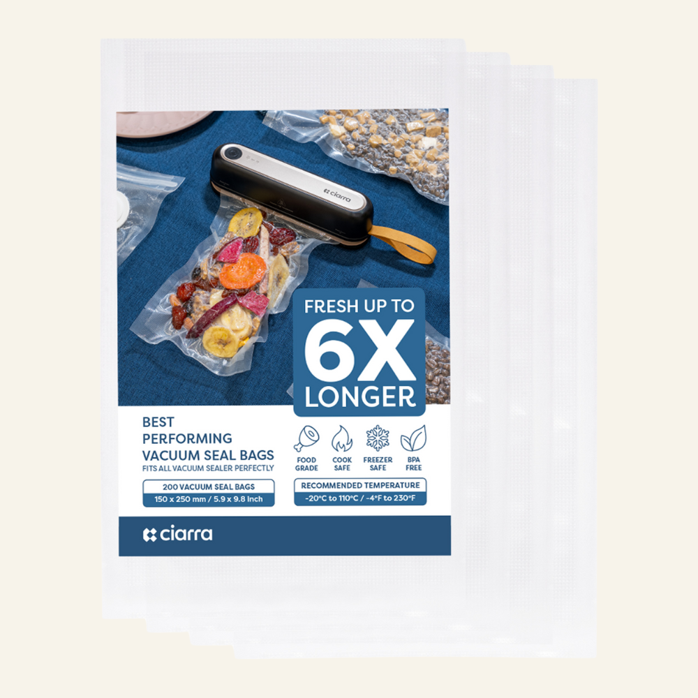 Gadgets Vacuum Sealer Bags, 200 Pcs x Reusable BPA Free Vacuum Food Storage Bags for Food Storage, Sous Vide Cooking, Meal Prep,