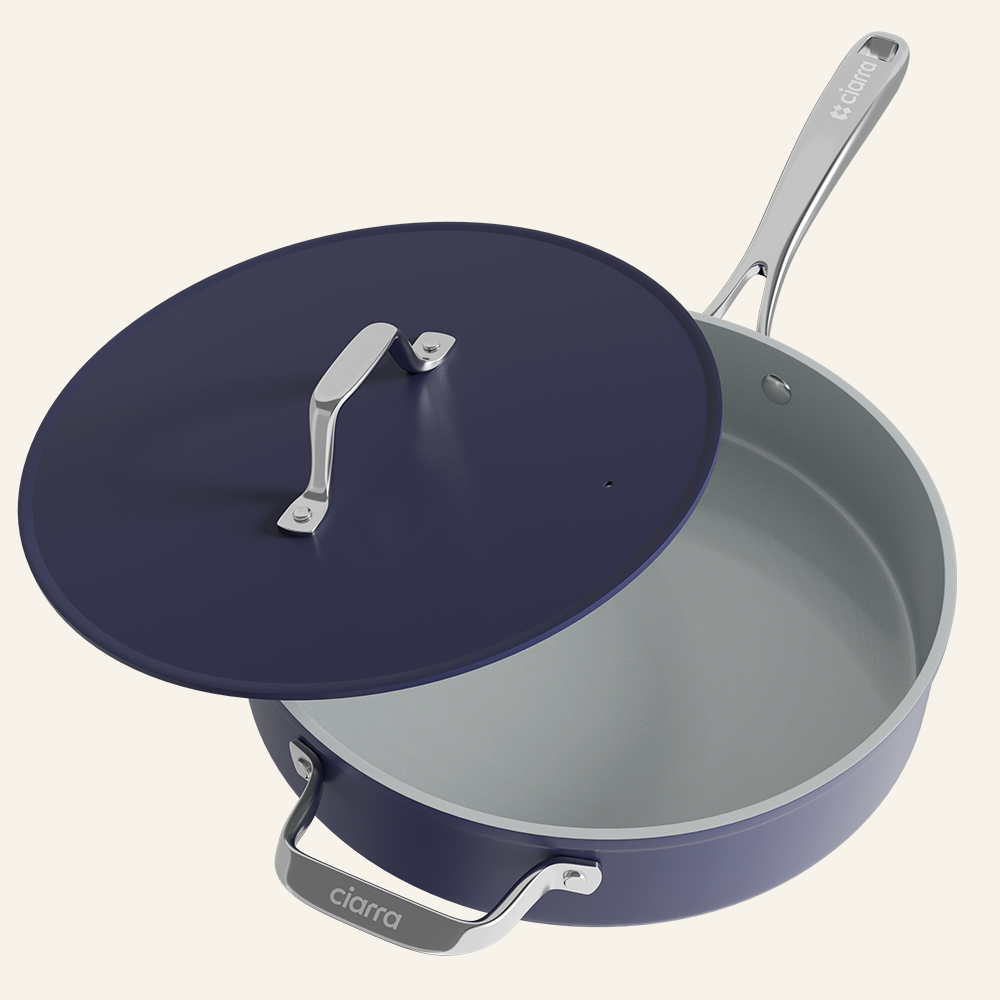 Gadgets Ceramic Nonstick Non-Toxic 4.4 QT Sauté Pan, Kitchen Cooking Pan - Midnight Dream