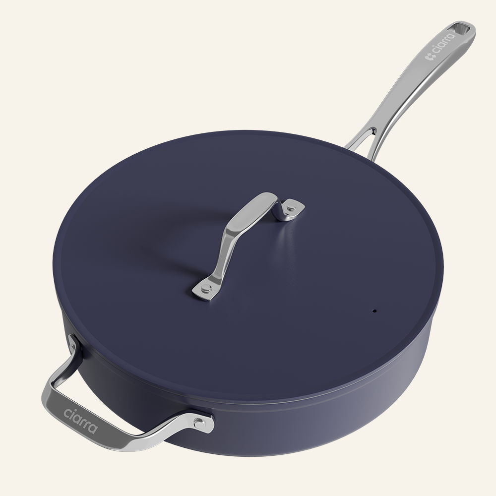 Gadgets Ceramic Nonstick Non-Toxic 4.4 QT Sauté Pan, Kitchen Cooking Pan - Midnight Dream