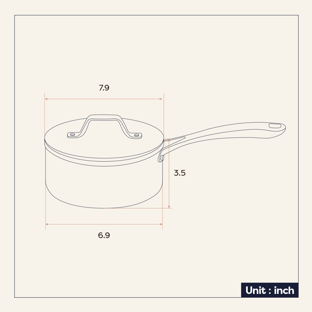Gadgets Ceramic Nonstick Non-Toxic Sauce Pan, PTFE & PFOA Free Cookware - Midnight Dream