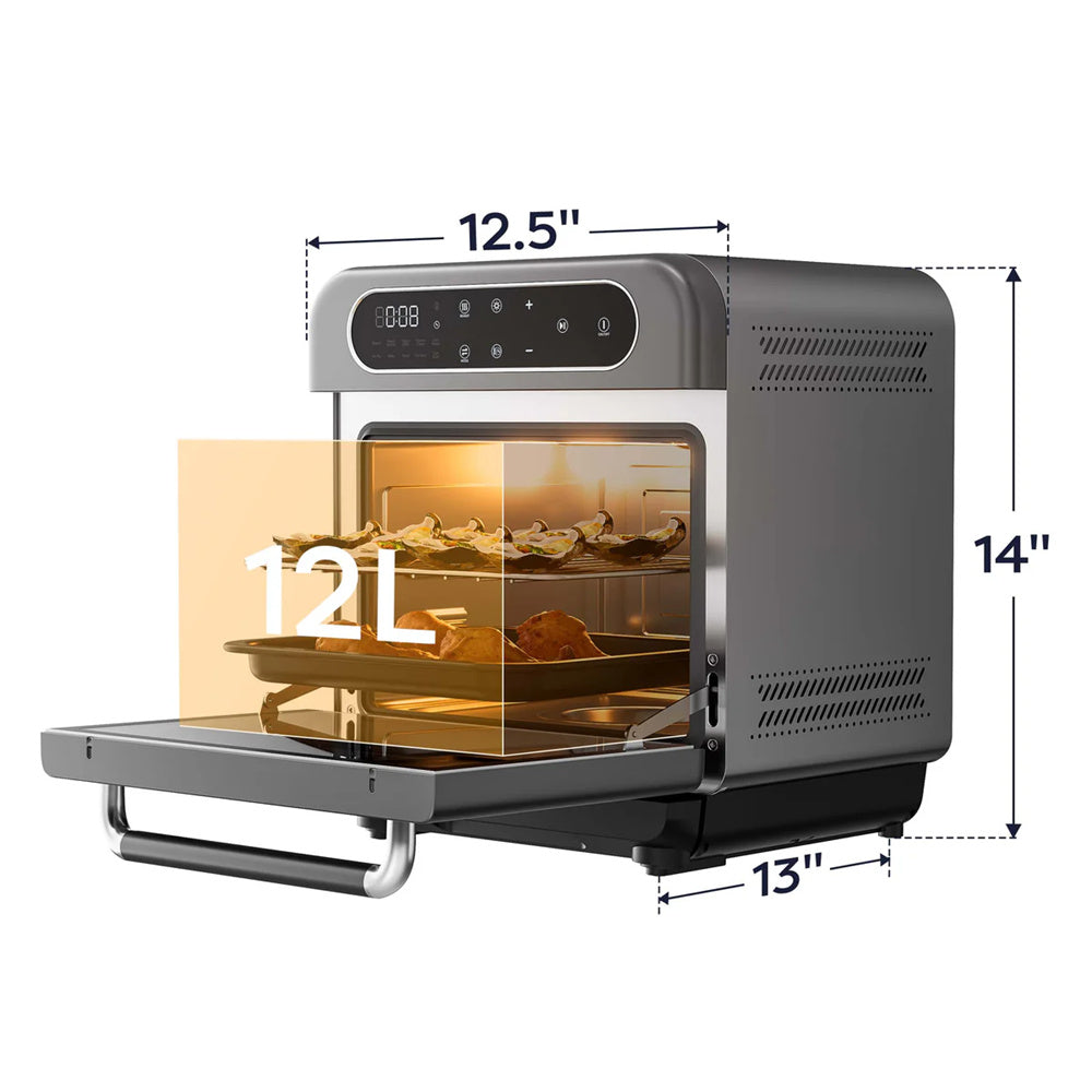 Gadgets Multifunctional Steam Air Fryer 1100W Countertop Oven, 8-In-1 Steam Oven - Ashy Cloud
