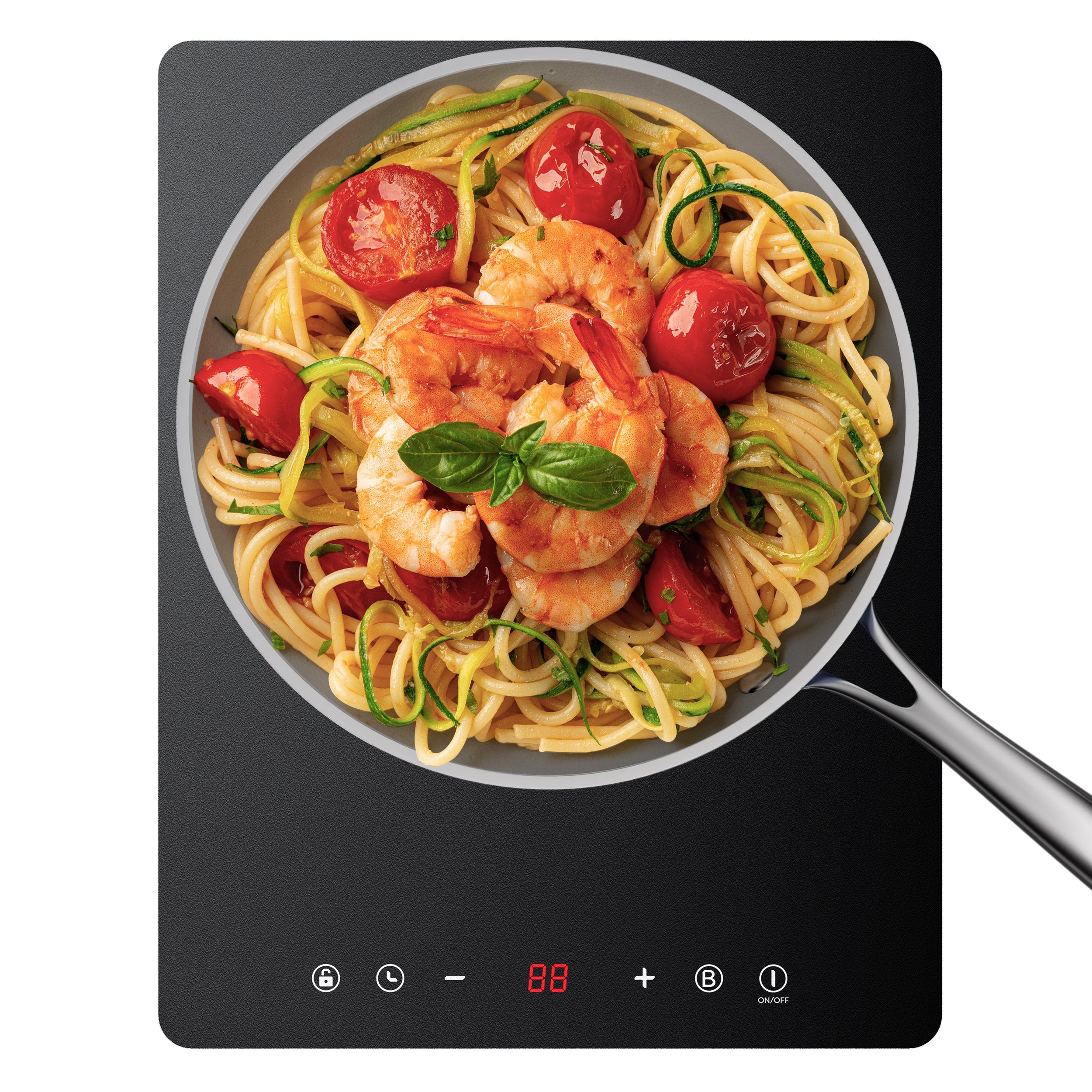 CDV 2000W Compact Portable Induction Hob with Boost Function, Single Plate Induction Cooker, 9 Power Levels, Timer