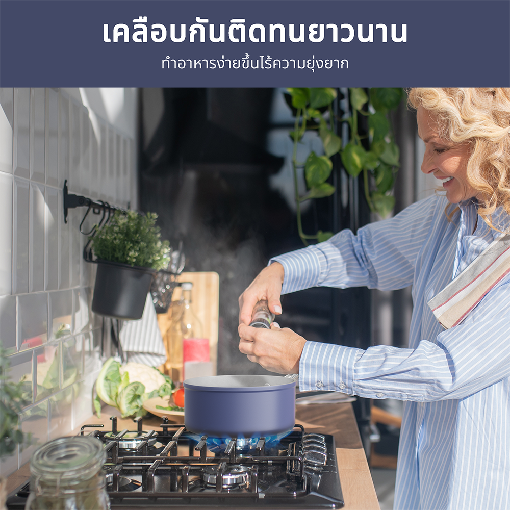 Gadgets ชุดเครื่องครัวขนาดเล็กเคลือบเซรามิก ไม่ติดกระทะ ปลอดสารพิษ ประกอบด้วยกระทะทอดและหม้อซอส เพื่อการทำอาหารที่ดีต่อสุขภาพ
