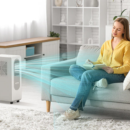 Gadgets Condizionatore d’aria portatile mini 3 in 1 senza condotto per auto e campeggio con funzione di raffreddamento, deumidificazione, ventilatore, telecomando, senza installazione, ecologico e a basso consumo