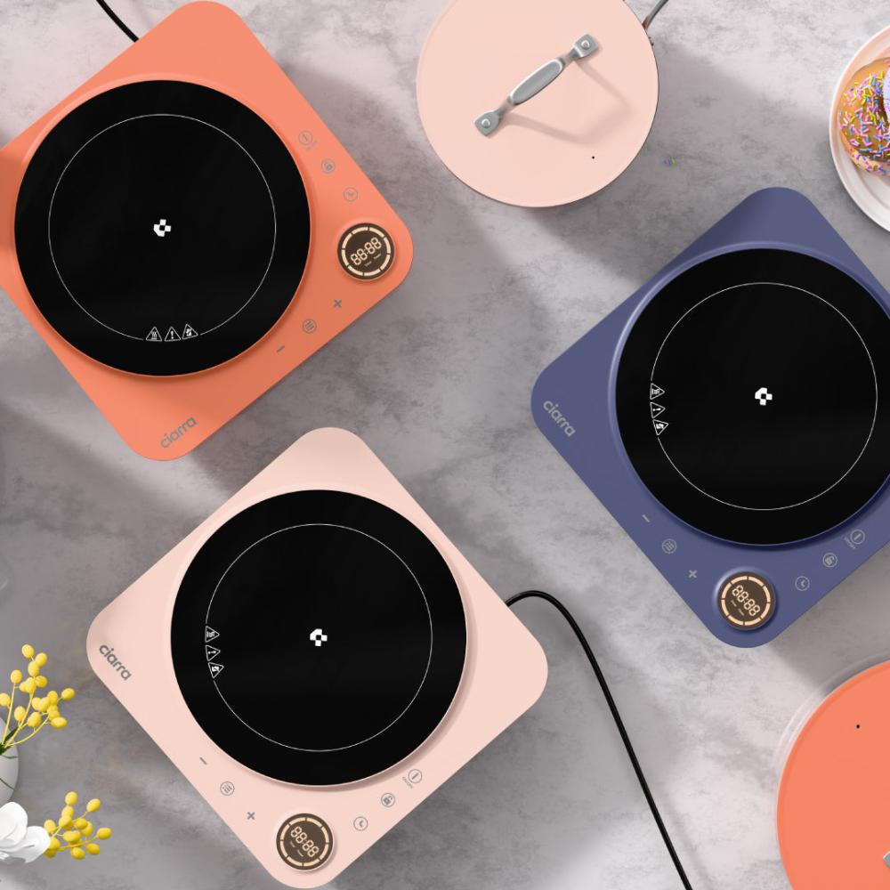 Gadgets Donut Pink Appliances Portable Induction Cooktop, Single Electric Induction Burner with 4-Hour Timer - Sakura Candy