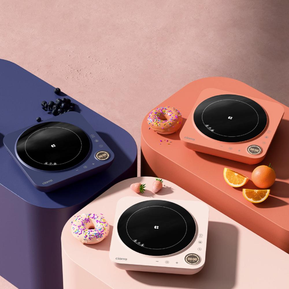 Gadgets Donut Pink Appliances Portable Induction Cooktop, Single Electric Induction Burner with 4-Hour Timer - Sakura Candy