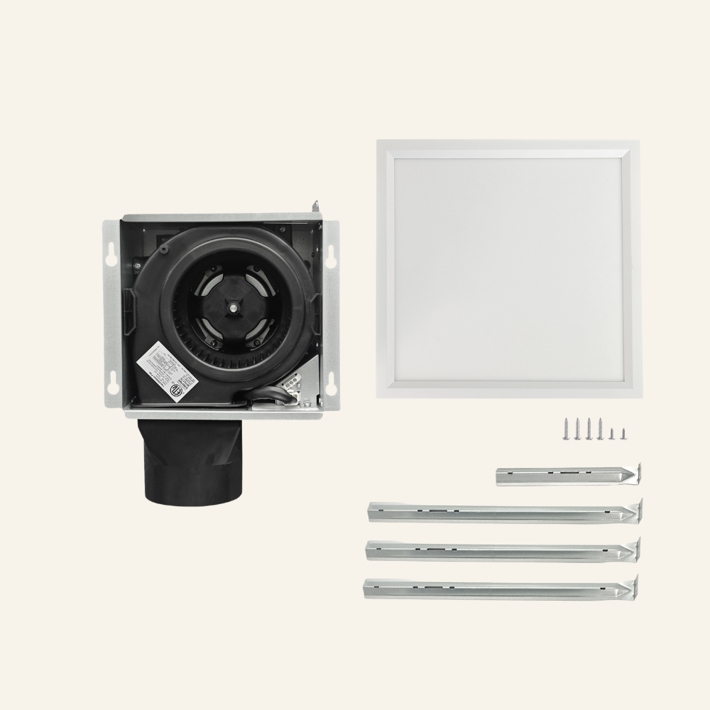 Gadgets Energy Star Certified Bathroom Exhaust Fan with Light, 2.0 Sone Quiet Bathroom Fan for Ventilation - 100 CFM