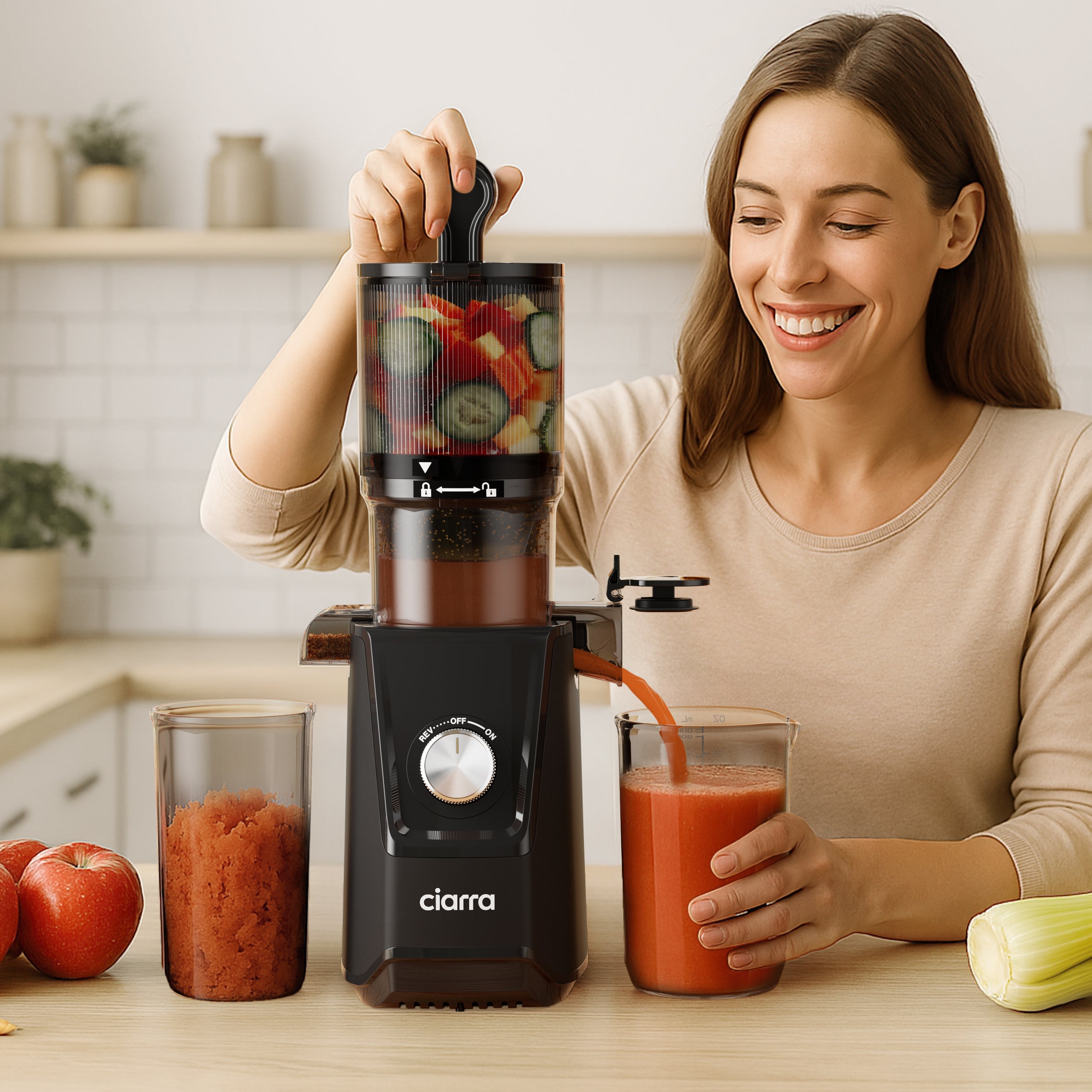 Gadgets High Yield Slow Juicer, 200W Cold Press Juicer Machine with 4.3" Large Feed Chute for Whole Fruits & Vegetables