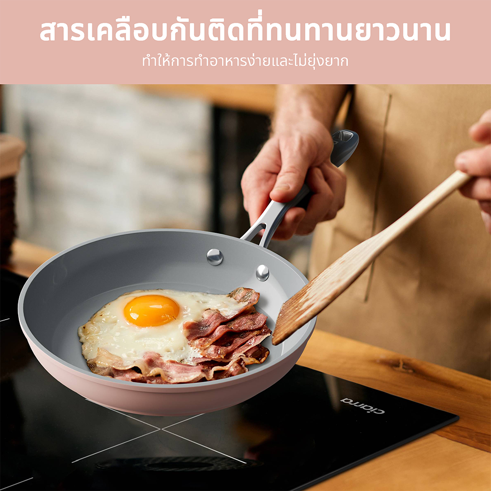 Gadgets กระทะเคลือบเซรามิก ไม่ติดกระทะ ปลอดสารพิษ ใช้ได้กับเตาแม่เหล็กไฟฟ้า