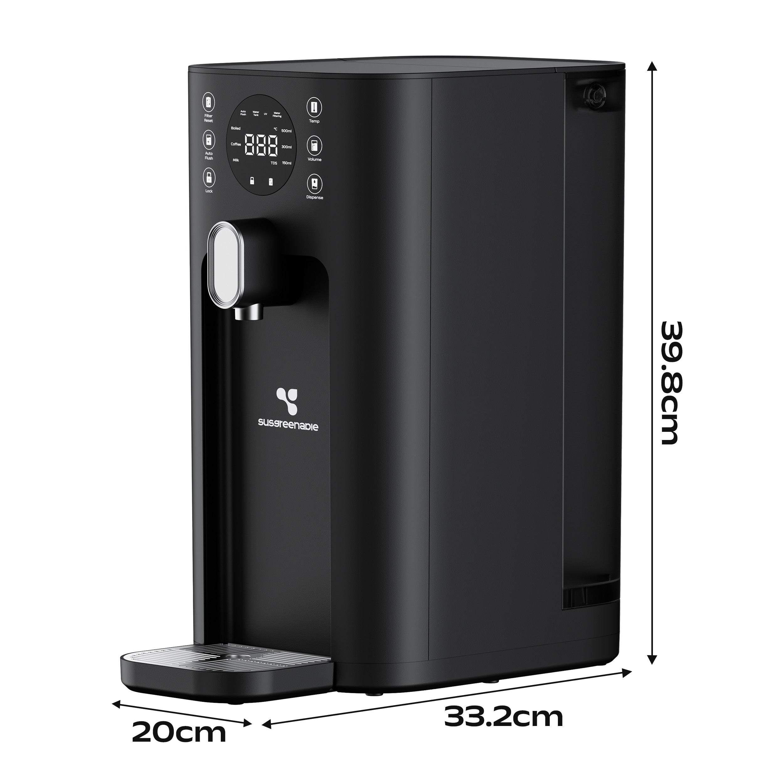 Gadgets 5-in-1 RO Hot Water Dispenser with Smart LCD Display – Susgreenable Countertop Osmosis System & Water Filter featuring 3s Instant Heating, 4 Temperature Presets, 4.2L Tank & Eco-Friendly 2:1 Pure-to-Drain Efficiency