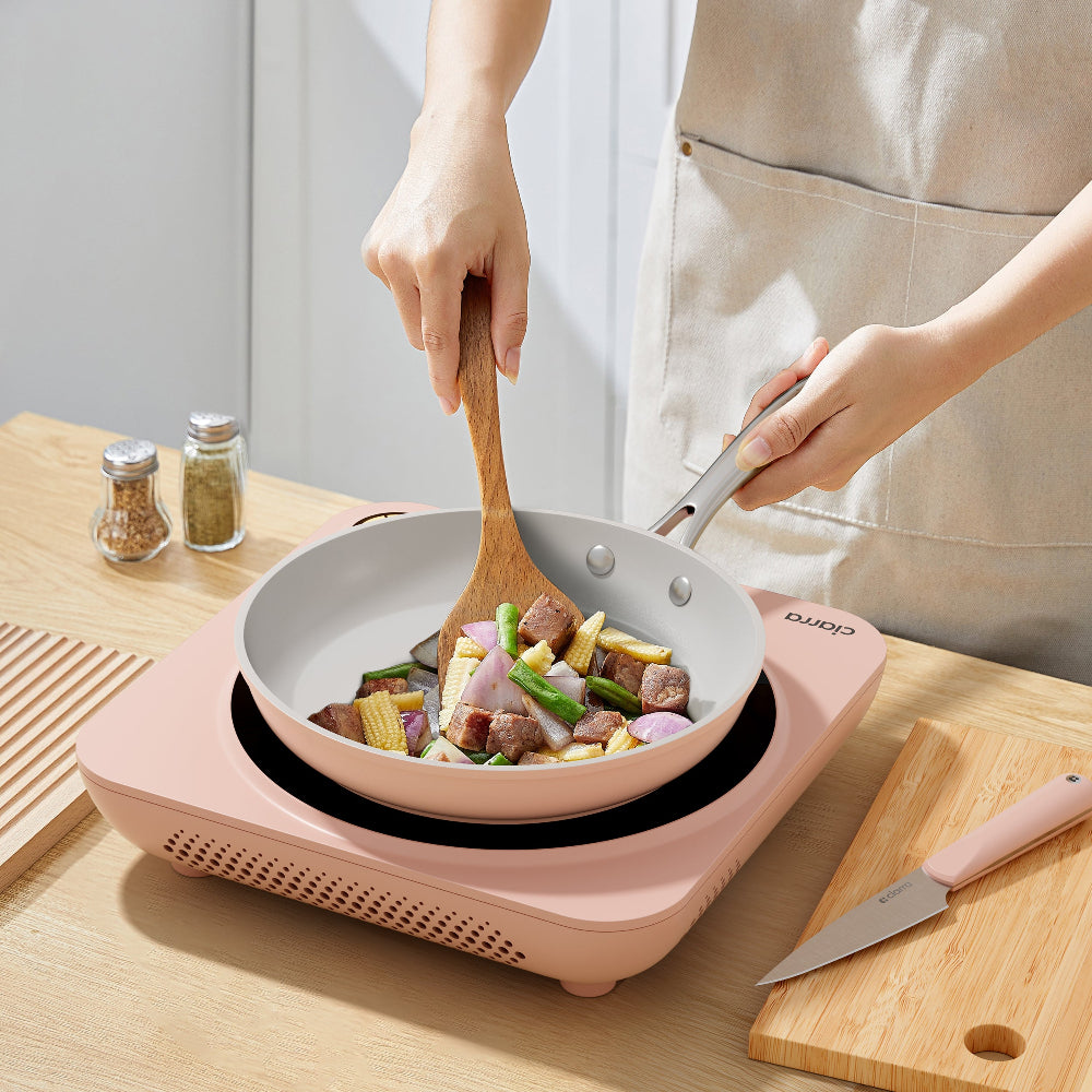 Gadgets Donut Pink Appliances Portable Induction Cooktop, Single Electric Induction Burner with 4-Hour Timer - Sakura Candy