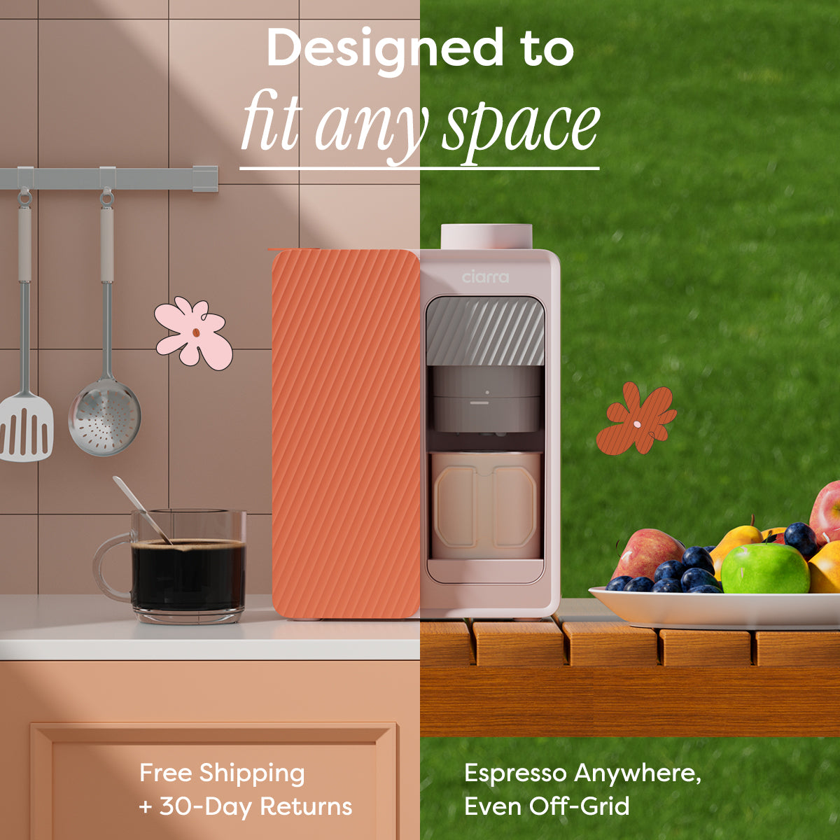 Gadgets Portable Cafetière Expresso 15 Bars avec Contrôle Intelligent de la Température (85°C / 92°C / 95°C), Double Option d'Alimentation & Design Facile à Nettoyer pour la Maison, le Bureau, le Voyage & le Camping