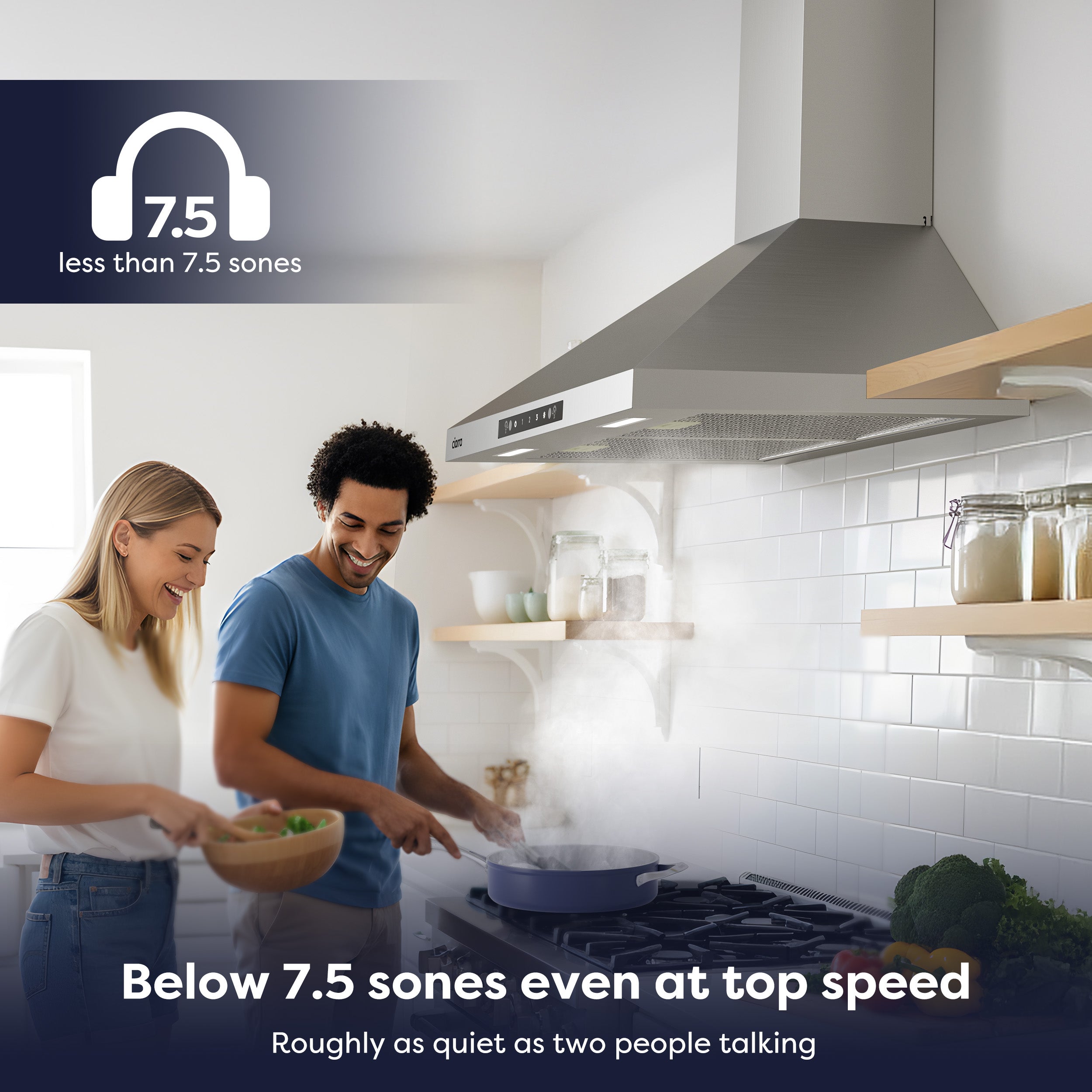 Gadgets 30 Inch Stainless Steel Range Hood, 650 CFM, Quiet Ventilation with Wave Gesture & Touch Control, LED Lighting, Ducted/Ductless, Energy Efficient