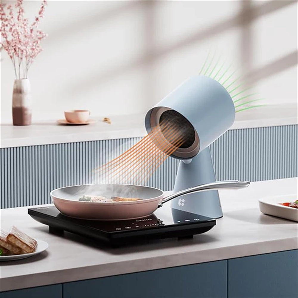 Gadgets Portable kitchen Air Cleaner, Portable Range Hood with Triple Filtration and 2-Speed Exhaust Fan - Baby Blue