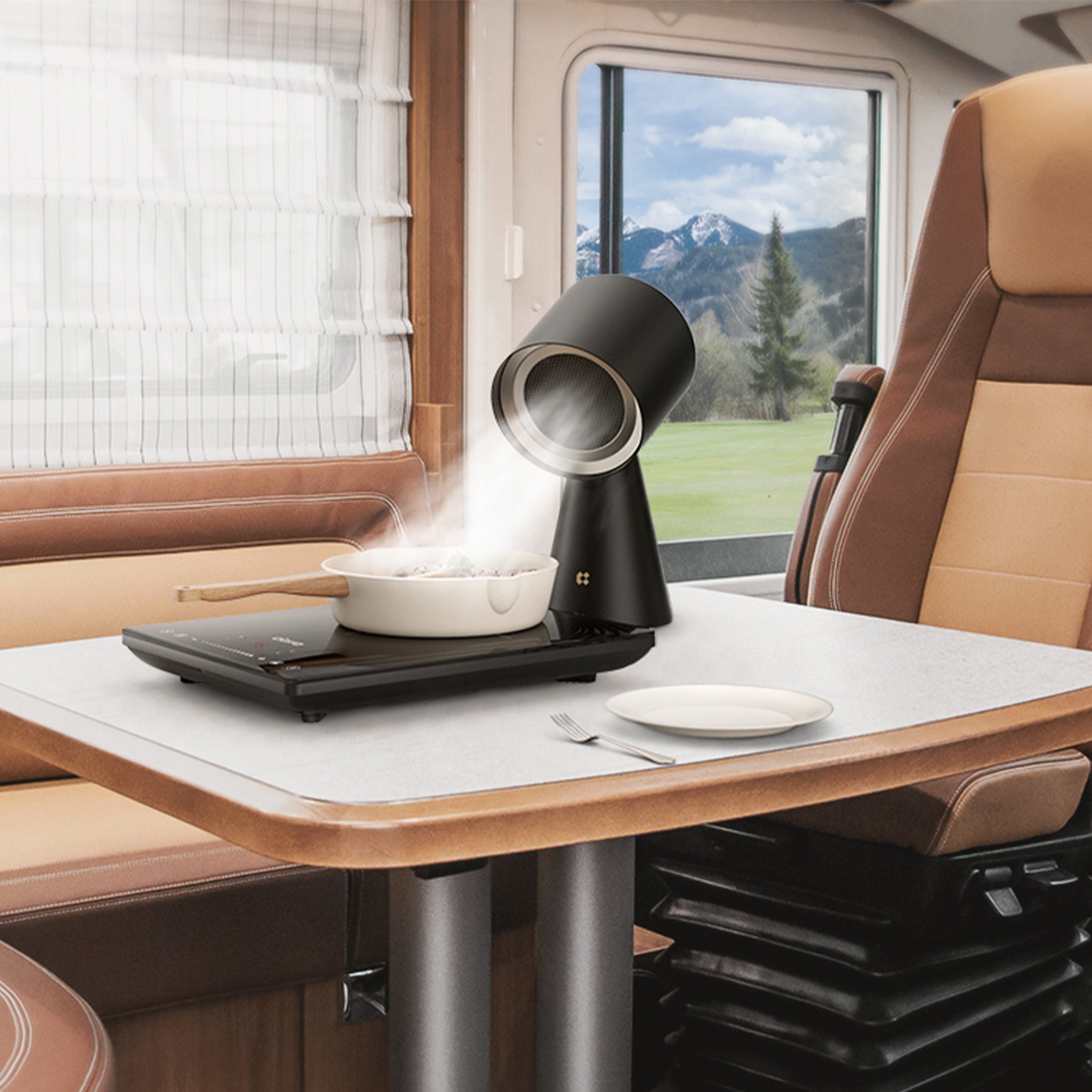 Gadgets Kitchen CookVent Duo Bundle 2: Donut-Induktionskochfeld und Dunstabzugshaube zum Mitnehmen