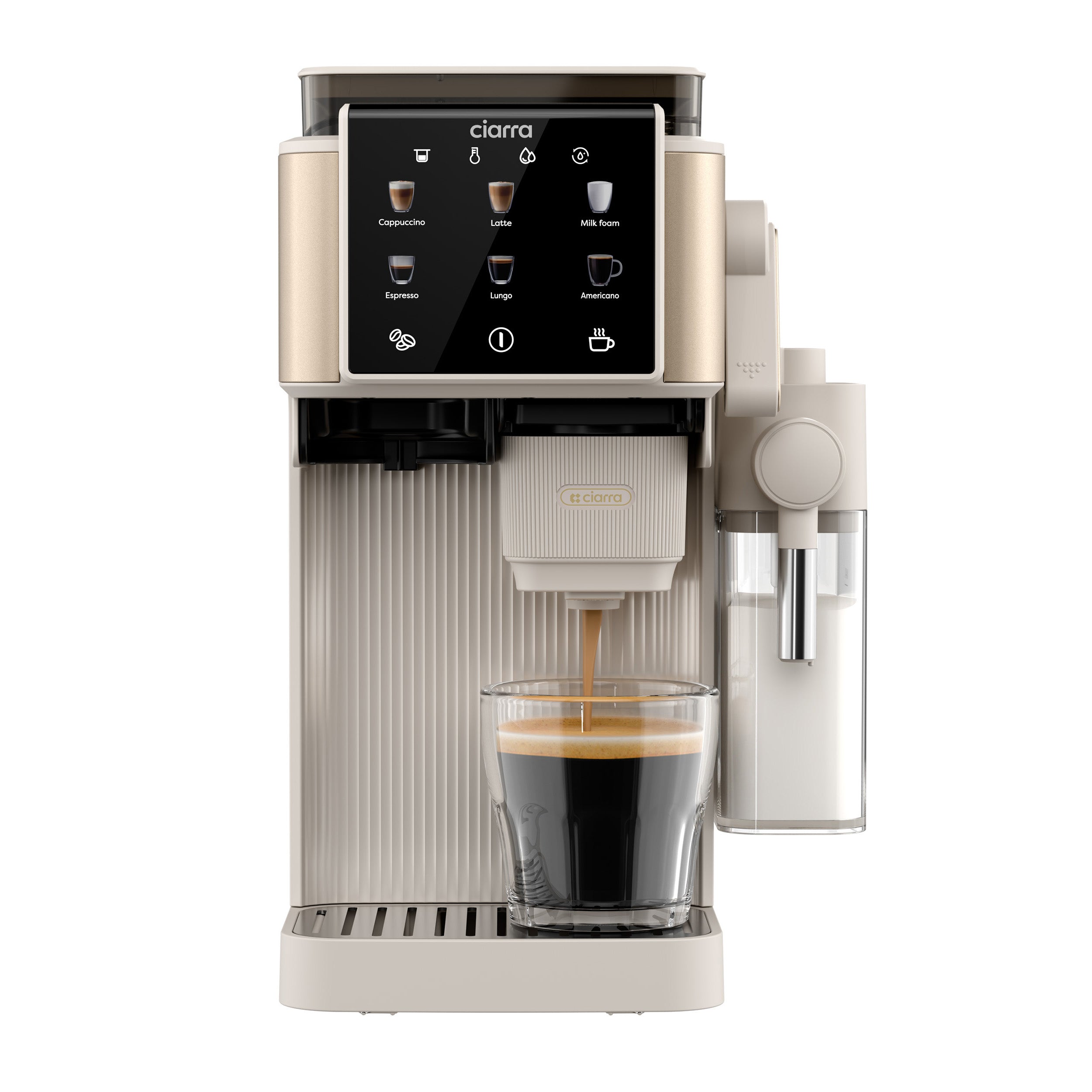 Gadgets Compact Semi Automatic Espresso Machine with Grinder & Auto Milk Frother for Small Kitchens