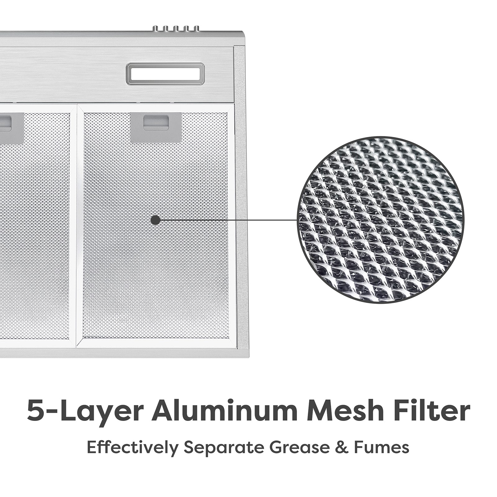 Gadgets 30 Inch Under Cabinet Range Hood, Stainless Steel Kitchen Vent Hood with 3-Speed Exhaust Fan, Ducted/Ductless Convertible - Silver