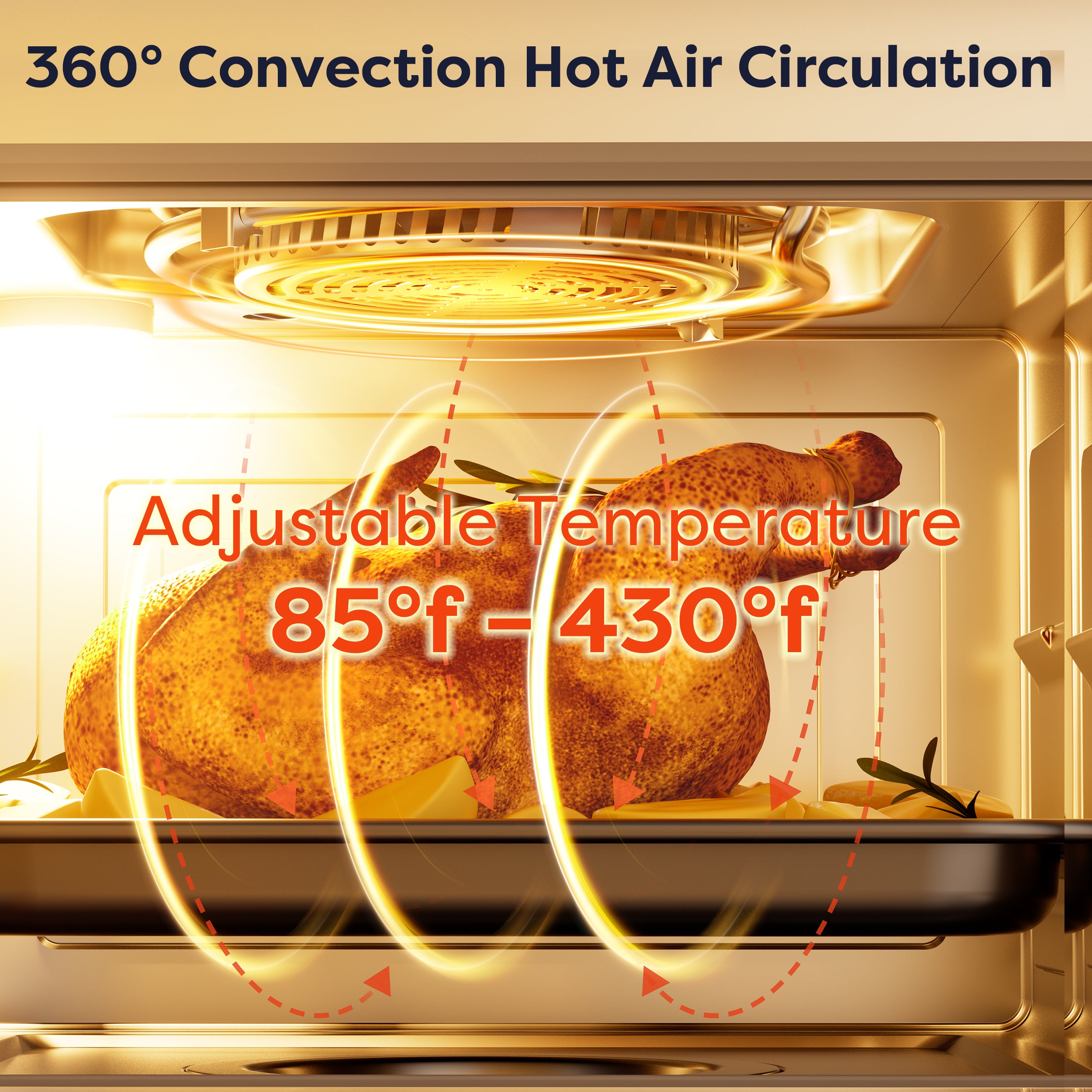 Gadgets Multifunctional Steam Air Fryer 1100W Countertop Oven, 8-In-1 Steam Oven - Ivory Mist