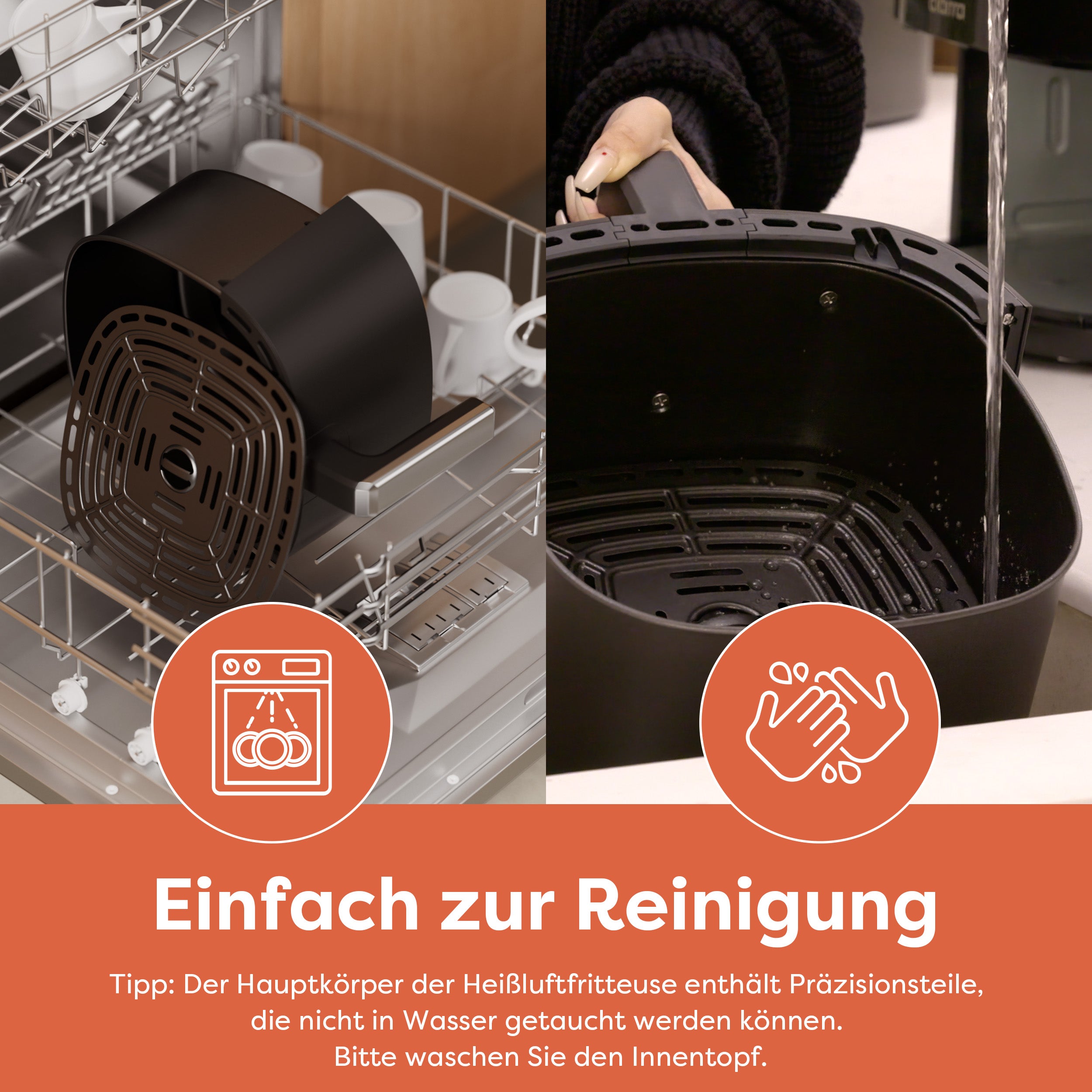 Gadgets Friteuse à air chaud 8-en-1 5,3 Qt avec panier antiadhésif et compatible lave-vaisselle – Cuisson faible en gras pour des plats sains et croustillants