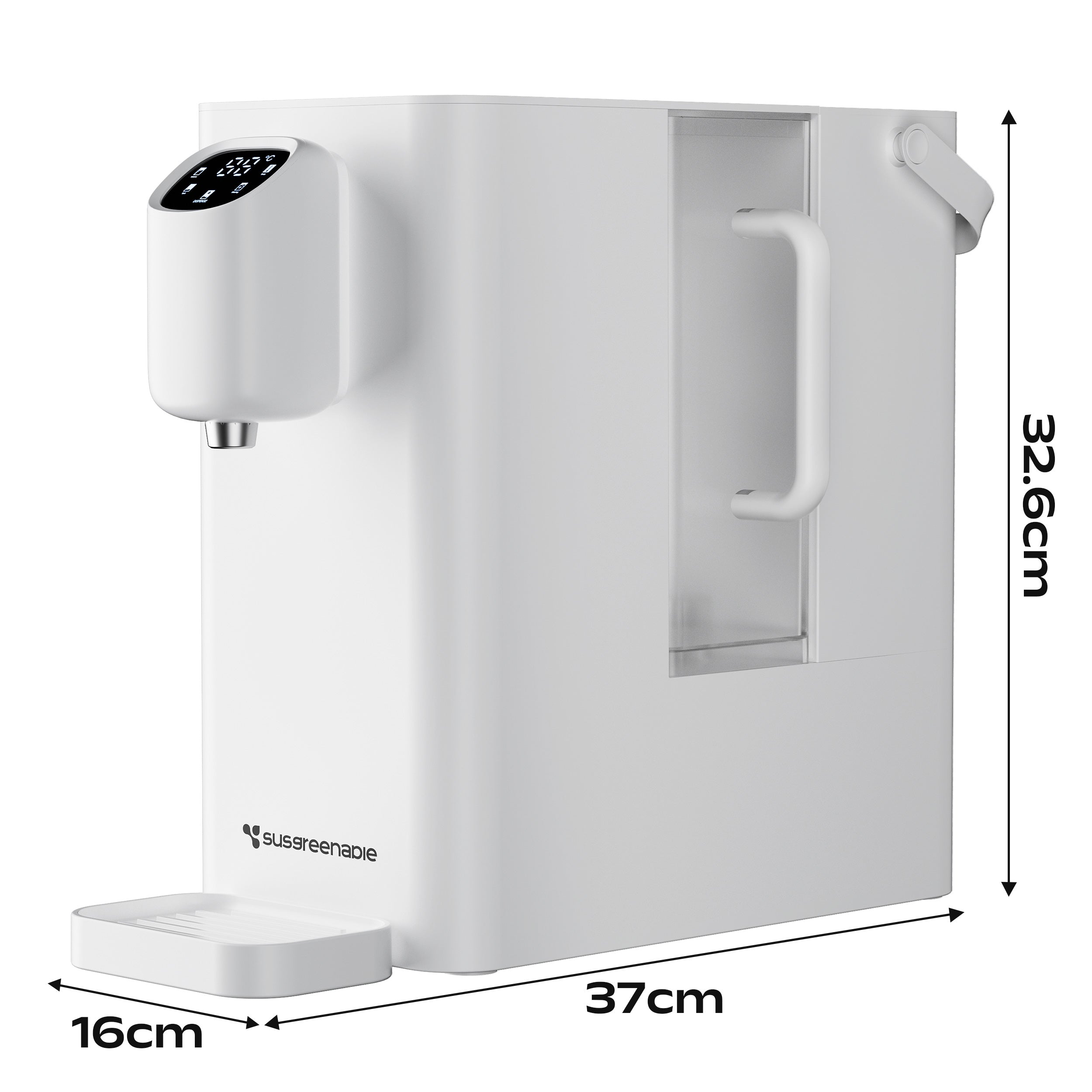 Ciarra x Susgreenable 4-in-1 RO Hot Water Dispenser with Smart LCD Display (PPC + CRO Filters) – Countertop Reverse Osmosis System, 3-Second Instant Heating, 5 Temperature Selections, and Eco-Friendly 3:1 Pure-to-Drain Efficiency