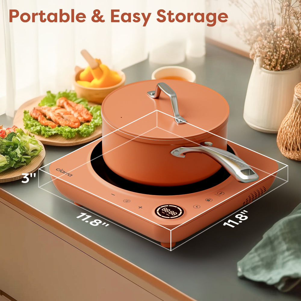 Gadgets Portable kitchen Air Cleaner, Portable Range Hood with Triple Filtration and 2-Speed Exhaust Fan - Orangina