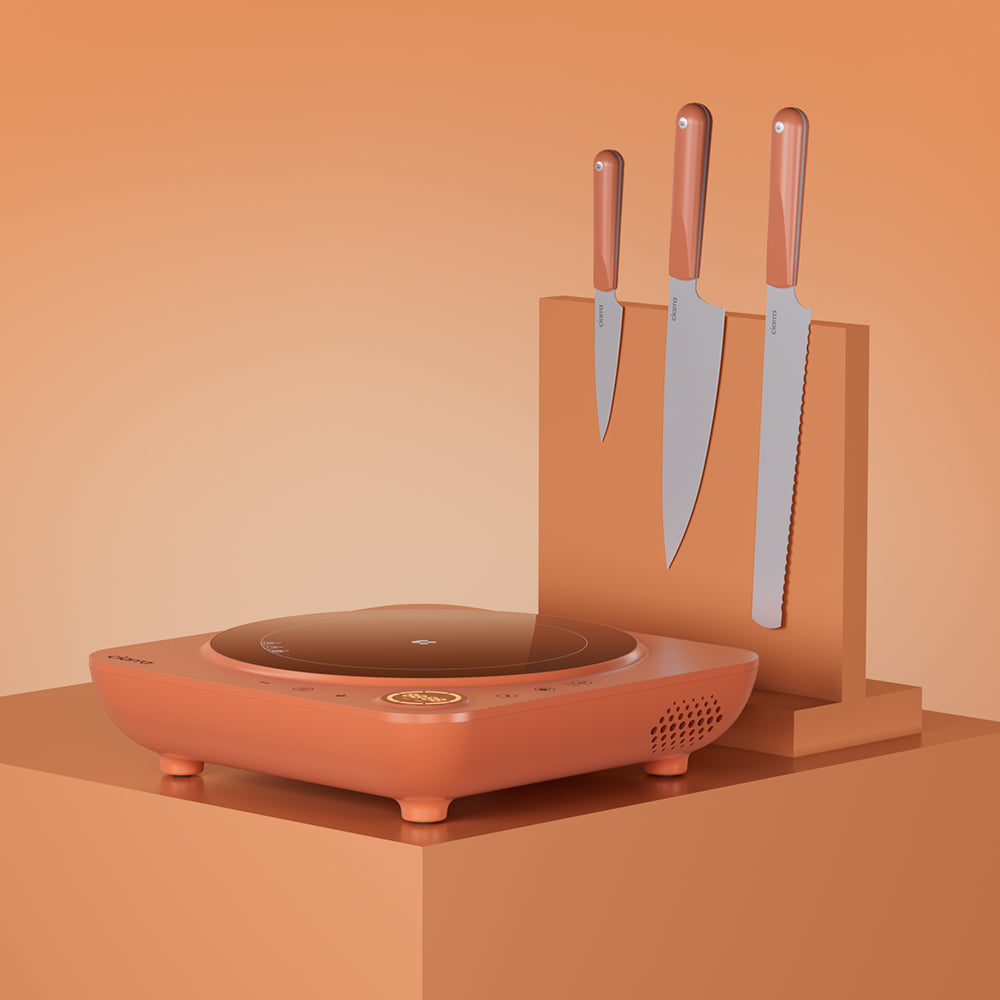 Kitchen Cook Set: Donut Portable Induction Cooktop & 3-Piece Beyond Trio Knife Set