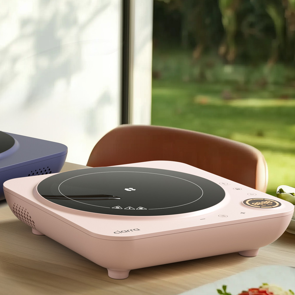 Gadgets Donut Pink Appliances Portable Induction Cooktop, Single Electric Induction Burner with 4-Hour Timer - Sakura Candy