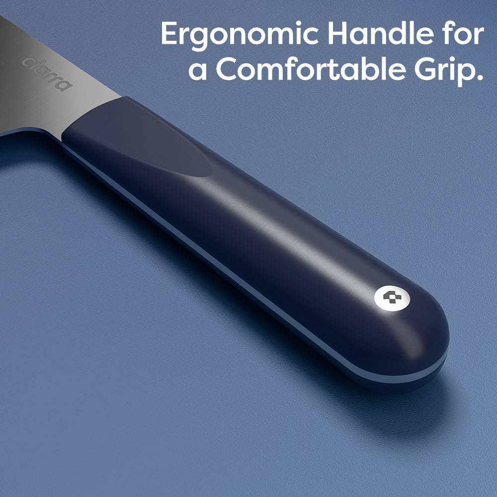 Gadgets Premium 3-Piece Beyond Trio Knife Set with Bread Knife, Chef Knife, Paring Knife, Stainless Steel Blade for Precise Cutting, Ergonomic Handles, Essential Kitchen Knife Set - Midnight Dream