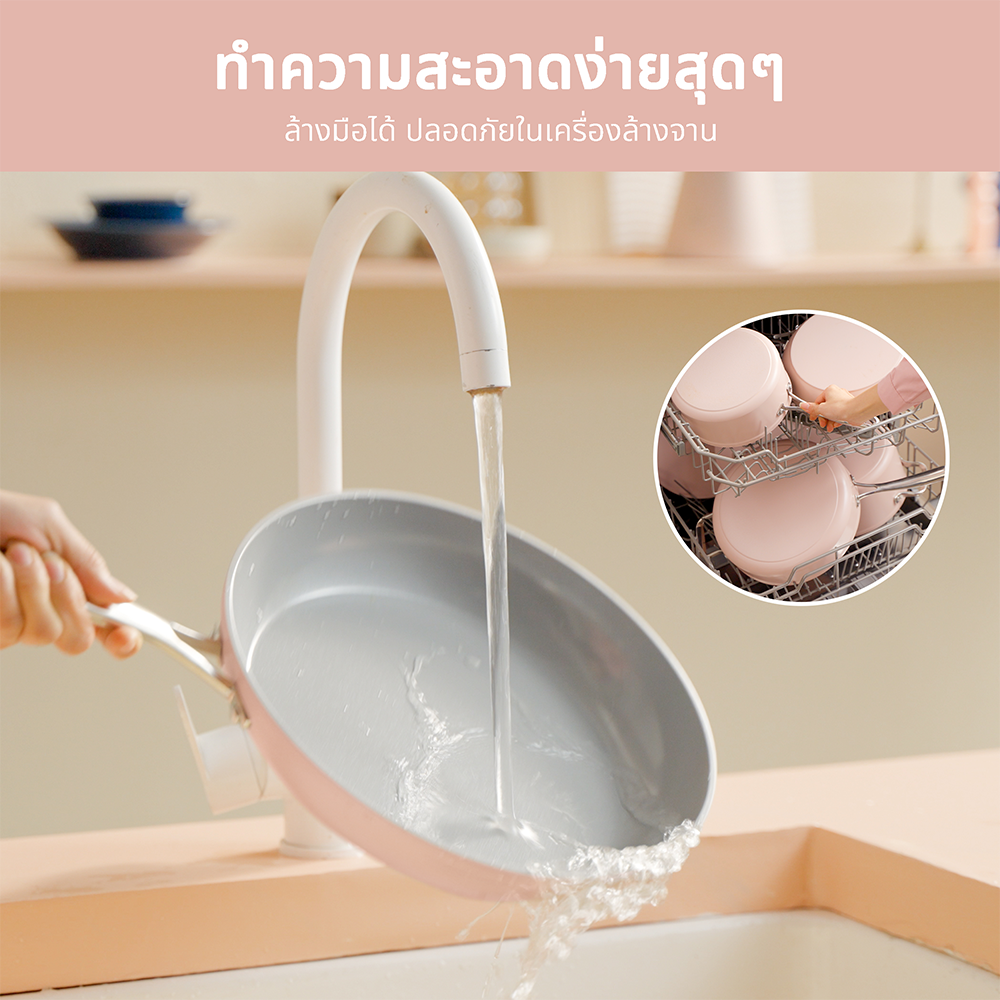 Gadgets กระทะเคลือบเซรามิก ไม่ติดกระทะ ปลอดสารพิษ ใช้ได้กับเตาแม่เหล็กไฟฟ้า