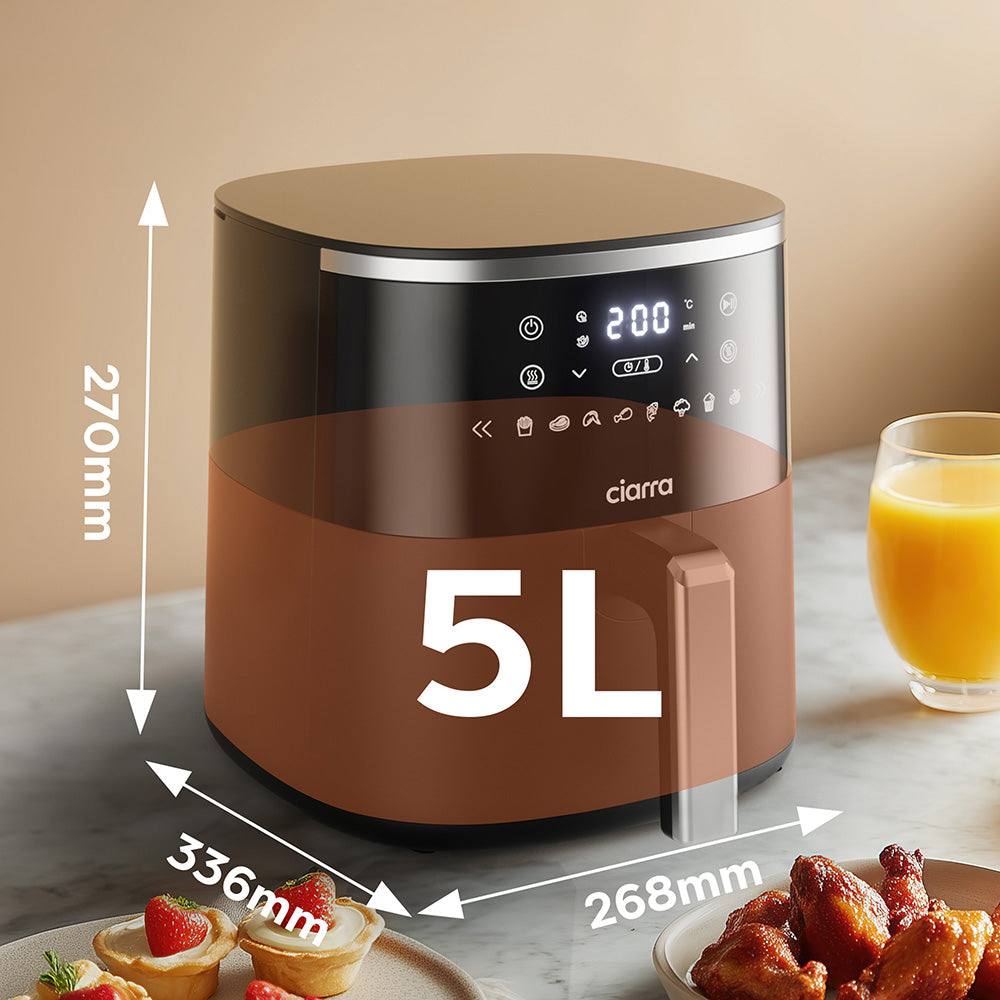 Gadgets 8-in-1 Air Fryer, 5.3 Qt Air Fryer with Nonstick and Dishwasher Safe Basket Low Fat Cooking, for Healthy & Crispy Fried Food