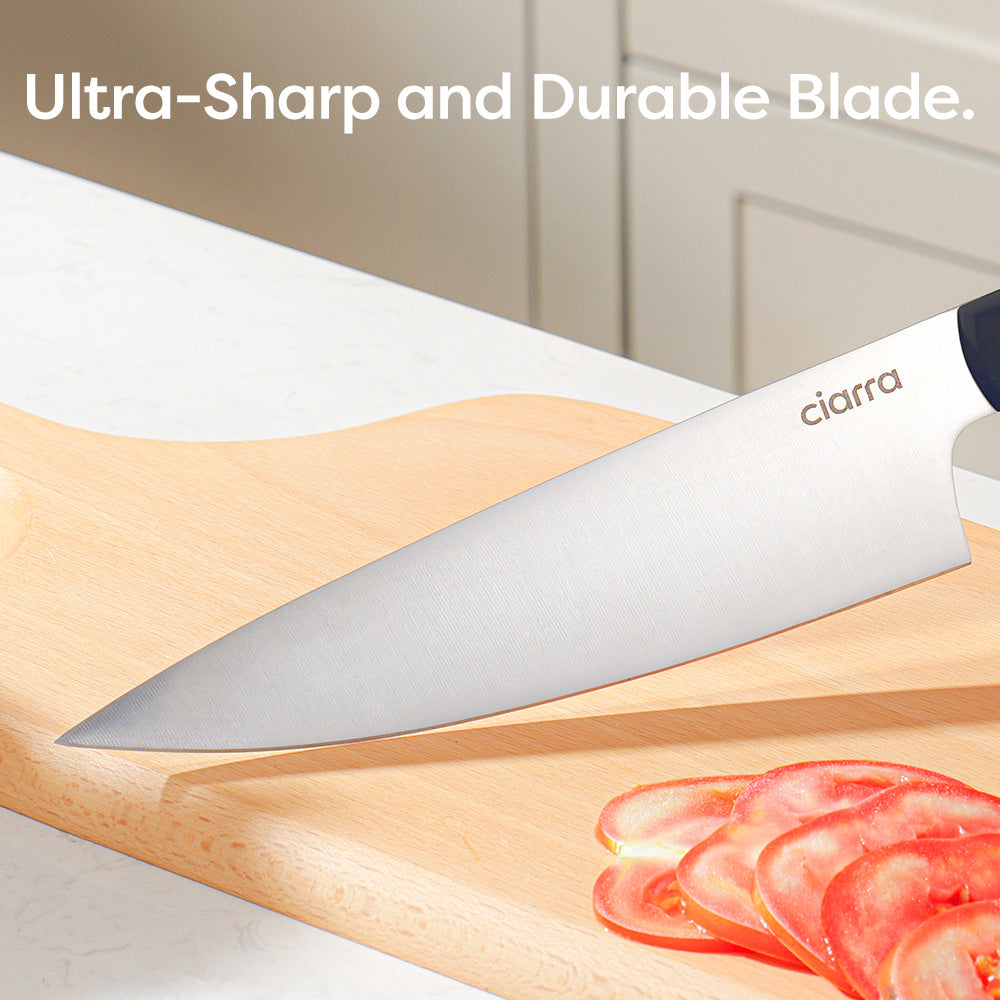 Gadgets Premium 3-Piece Beyond Trio Knife Set with Bread Knife, Chef Knife, Paring Knife, Stainless Steel Blade for Precise Cutting, Ergonomic Handles, Essential Kitchen Knife Set - Midnight Dream