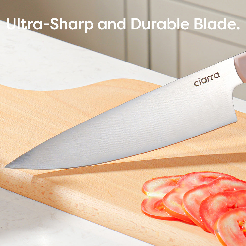 Gadgets Premium 3-Piece Beyond Trio Knife Set with Bread Knife, Chef Knife, Paring Knife, Stainless Steel Blade for Precise Cutting, Ergonomic Handles, Essential Kitchen Knife Set - Sakura Candy