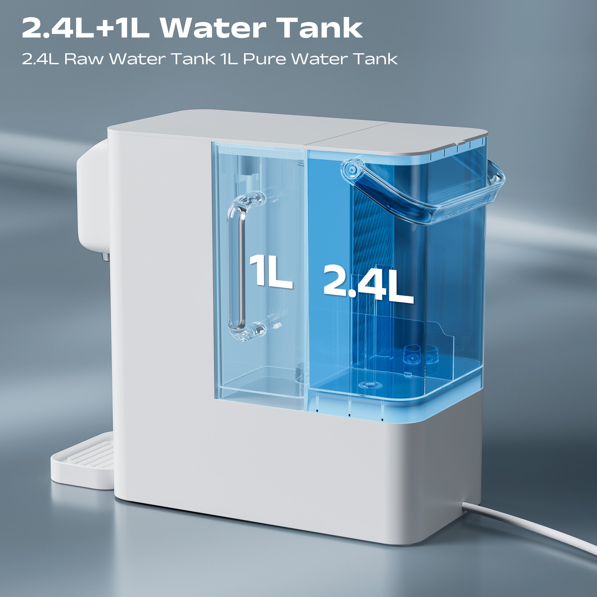 Ciarra x Susgreenable 4-in-1 RO Hot Water Dispenser with Smart LCD Display (PPC + CRO Filters) – Countertop Reverse Osmosis System, 3-Second Instant Heating, 5 Temperature Selections, and Eco-Friendly 3:1 Pure-to-Drain Efficiency