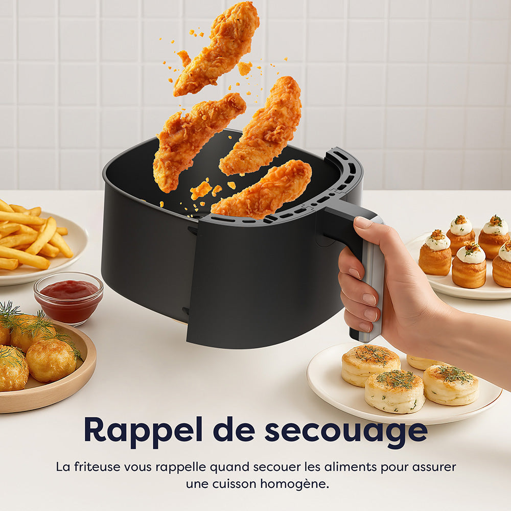 Gadgets 8-in-1 Air Fryer, 5.3 Qt Air Fryer with Nonstick and Dishwasher Safe Basket Low Fat Cooking, for Healthy & Crispy Fried Food