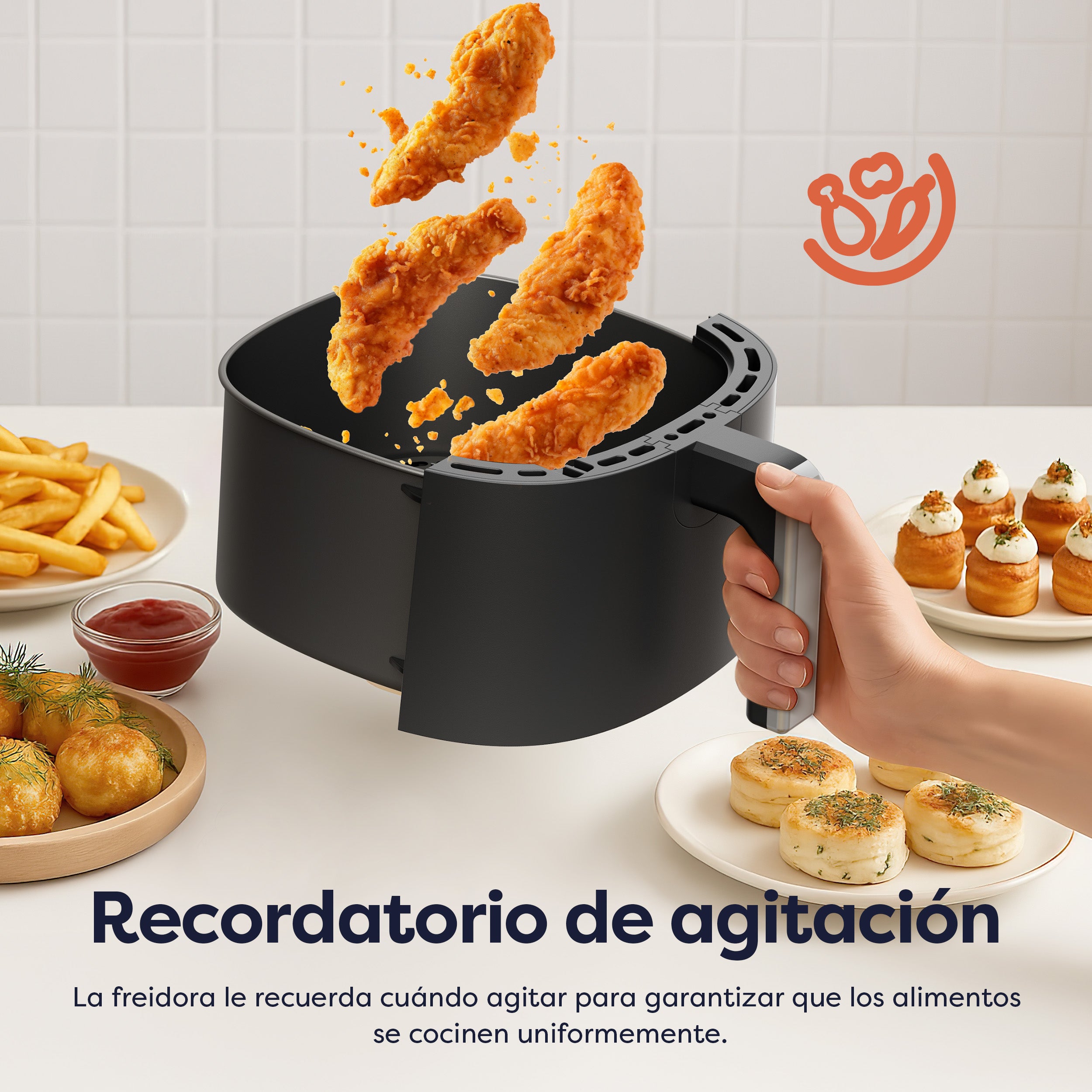 Gadgets Friteuse à air 8 en 1 non toxique, friteuse à air de 5,3 Qt avec panier antiadhésif et compatible lave-vaisselle, cuisson faible en gras, pour des aliments frits sains et croustillants