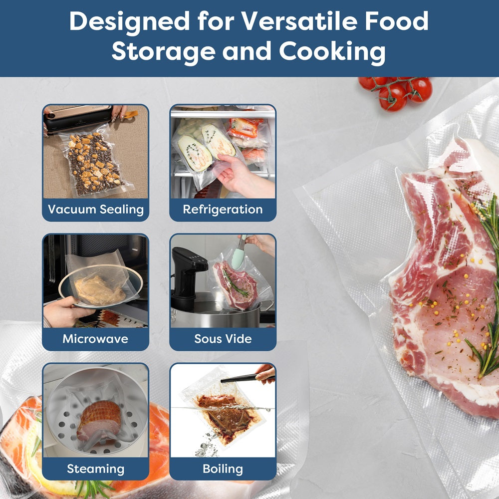 Gadgets Vacuum Sealer Machine Set with Portable Wireless Vacuum Sealer Machine and Reusable BPA - Free Vacuum Sealer Bags for Food Storage, Sous Vide Cooking, Meal Prep, Microwave Heating