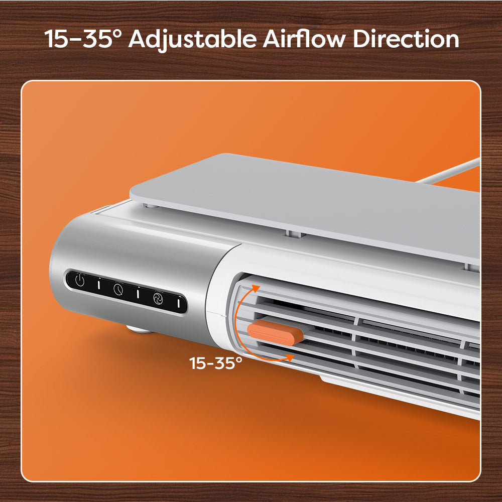 Gadgets Heater Fan Combo, Small Heater Ceramic Heater 3-Speed Fan Heater Combo with 4 Installation Modes: Desktop/Under-Desk/Wall/Standing, Portable Heater Fan Energy-Efficient & Space-Saving for Home & Office