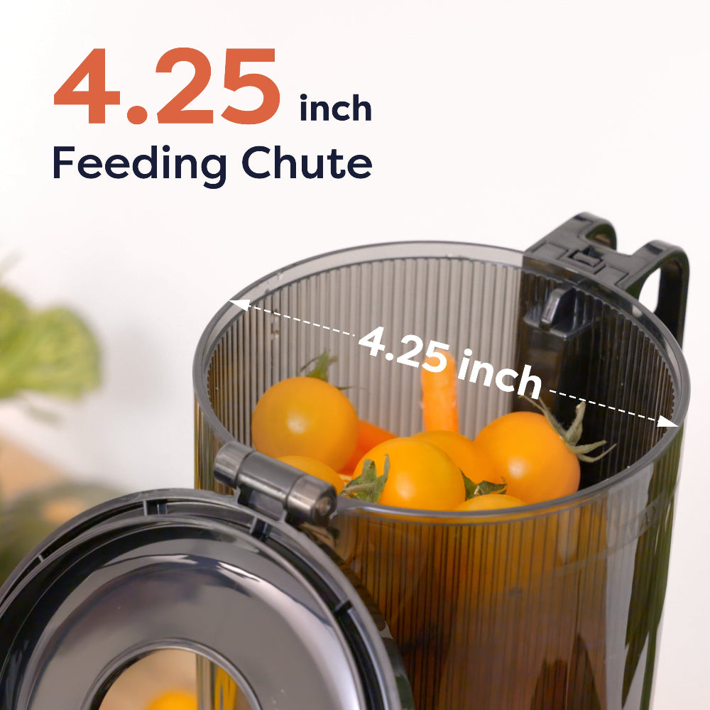 Gadgets High Yield Slow Juicer, 200W Cold Press Juicer Machine with 4.3" Large Feed Chute for Whole Fruits & Vegetables