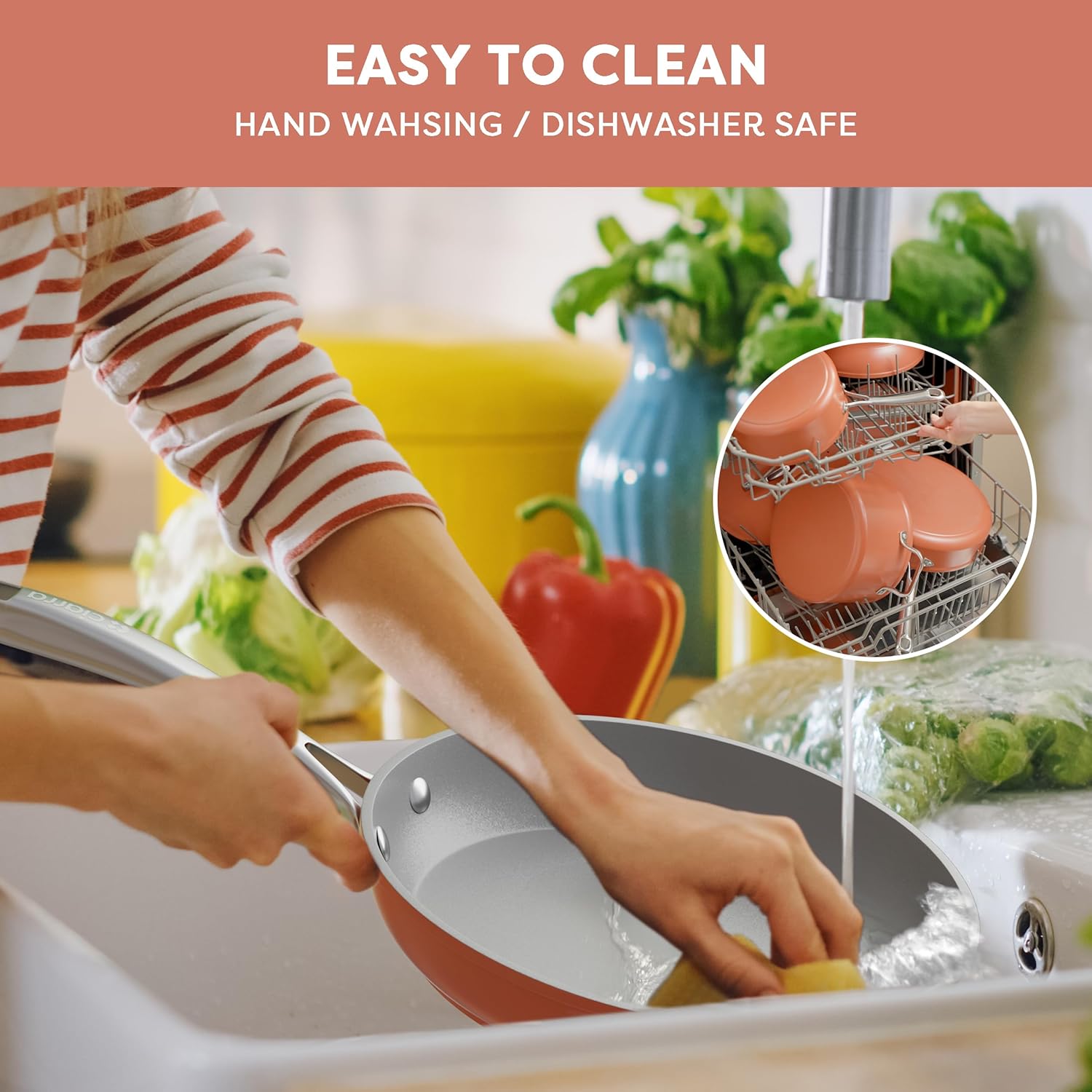 Gadgets Portable kitchen Air Cleaner, Portable Range Hood with Triple Filtration and 2-Speed Exhaust Fan - Orangina