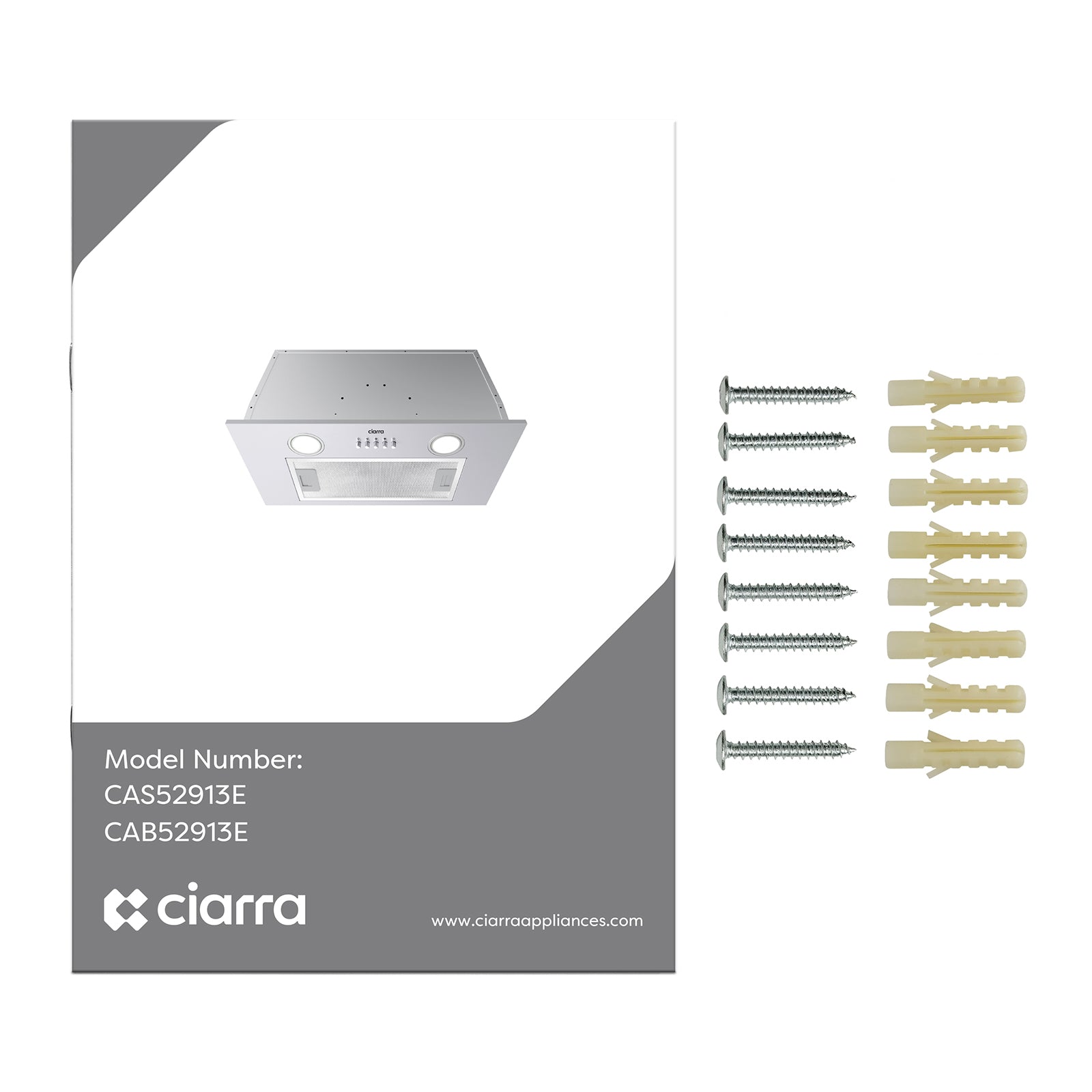 Gadgets 20 Inch Built-In Range Hood Insert, 650 CFM Ducted/Ductless Under Cabinet Vent Hood, Stainless Steel, 3-Speed Exhaust Fan, Push Button Control, LED Lighting - Silver