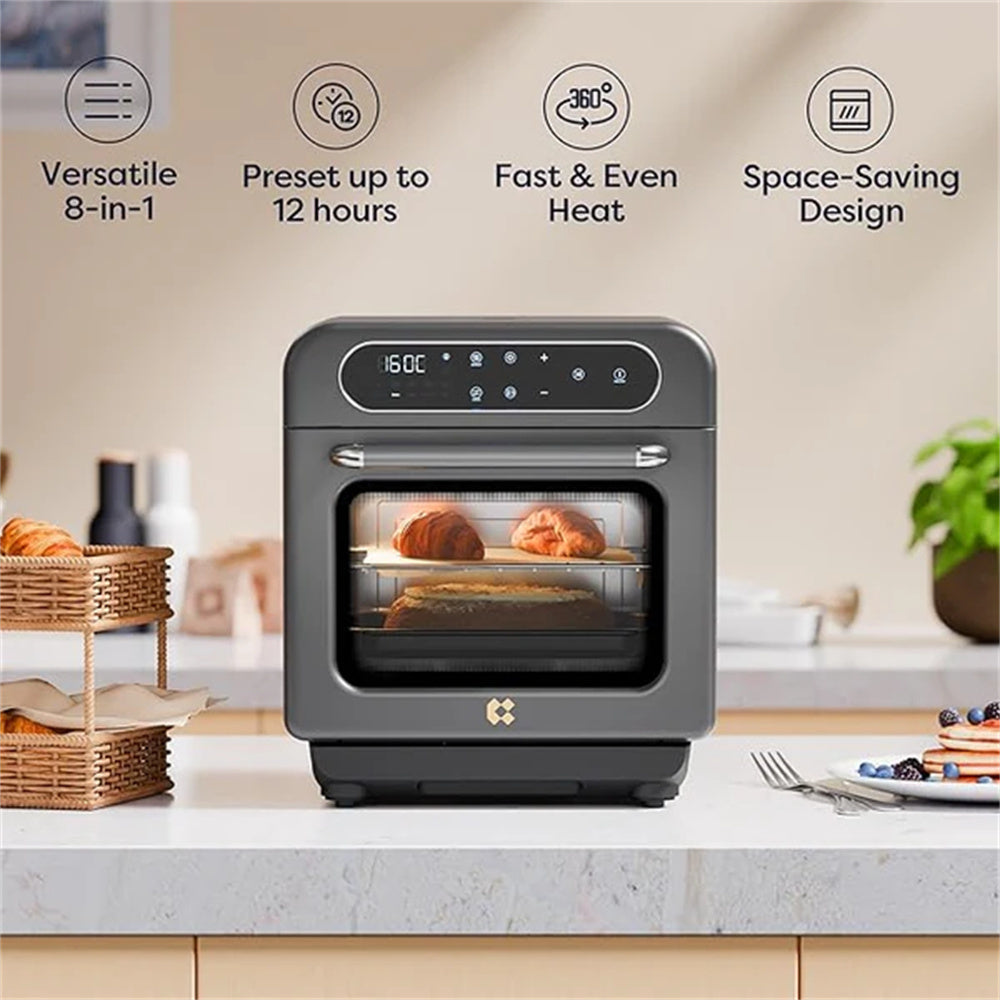 Gadgets Multifunctional Steam Air Fryer 1100W Countertop Oven, 8-In-1 Steam Oven - Ashy Cloud